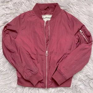 Burgundy bomber jacket